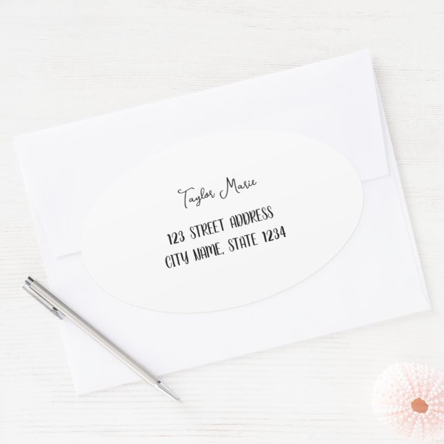 Custom Oval Shaped Sticker (Envelope)