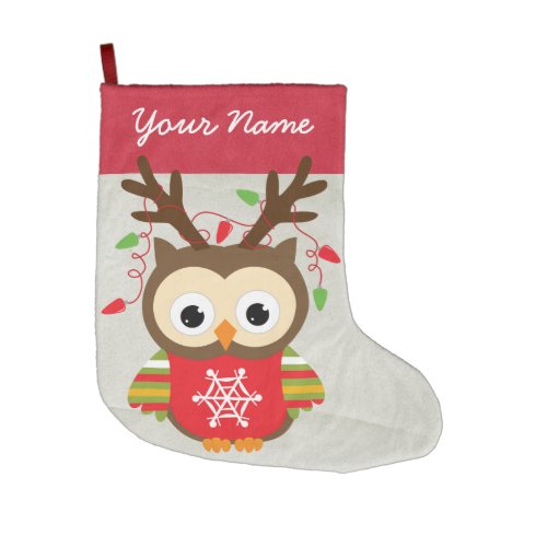 Custom Owl Christmas Stocking