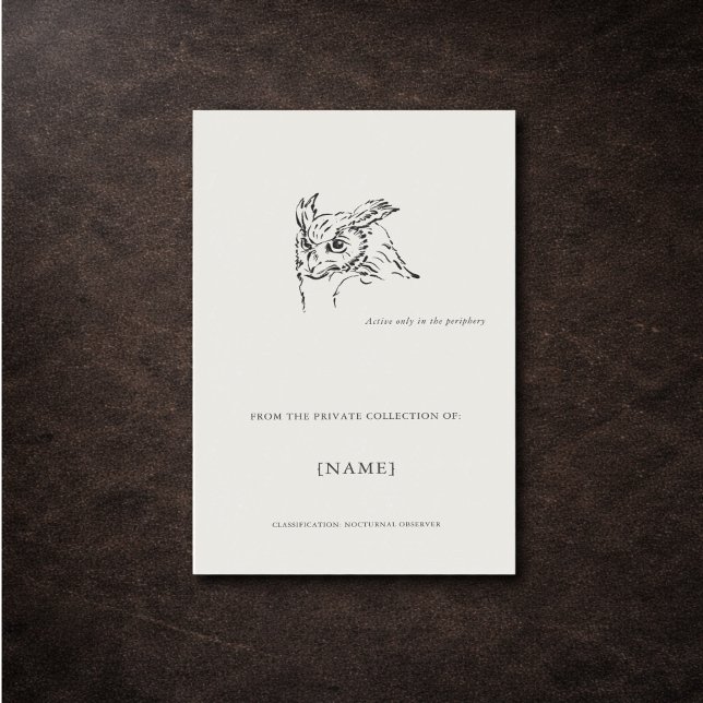 Custom Owl Ex Libris| Dark Academia  Rectangular Sticker (Creator Uploaded)