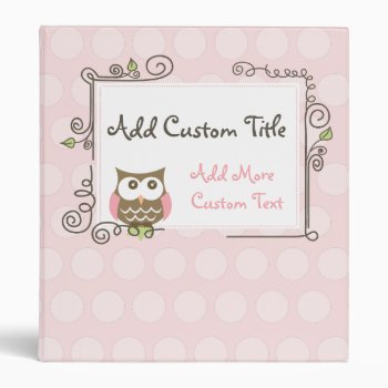 Custom Owl Photo Album Binder by msimkin at Zazzle