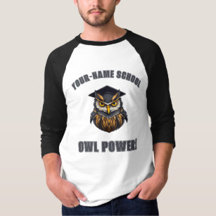 CUSTOM Owls Mascot   School Spirit College Team T-Shirt