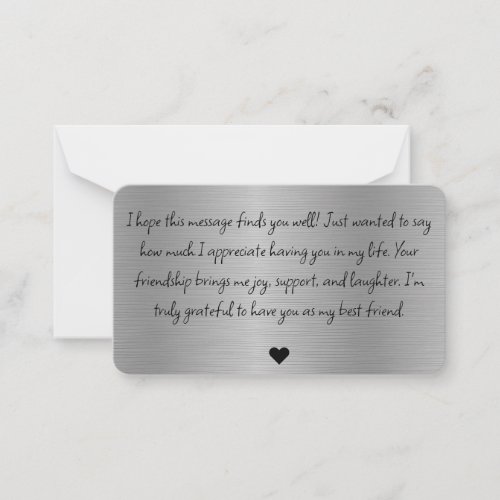 Custom Own Message Stylish Brushed Metal Card