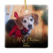 Custom Own Pet Photo Elegant Gold Script Christmas