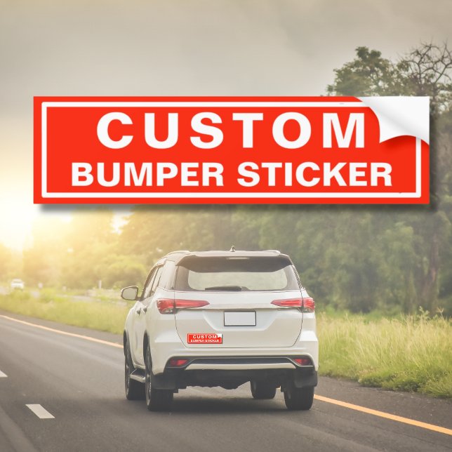 Custom Own Text Bumper Sticker (Custom Own Text Bright Red Simple Bumper Sticker
)