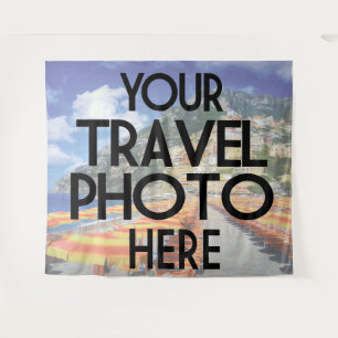 Custom Own Travel Photo Vacation Full Bleed Tapestry