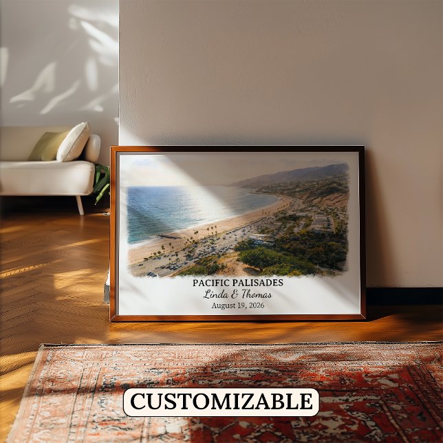 Custom Pacific Palisades Wall Art, California Poster (Creator Uploaded)