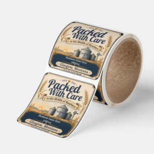 Custom Packed With Care Glasgow Montana Square Sticker