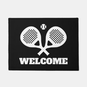 Custom padel racket sport logo welcome doormat