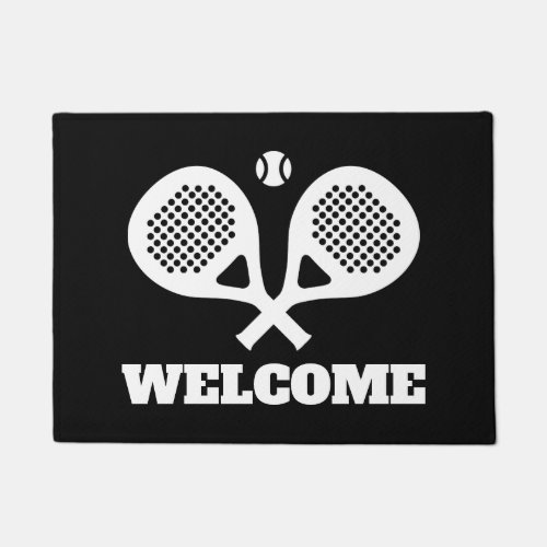Custom padel racket sport logo welcome doormat