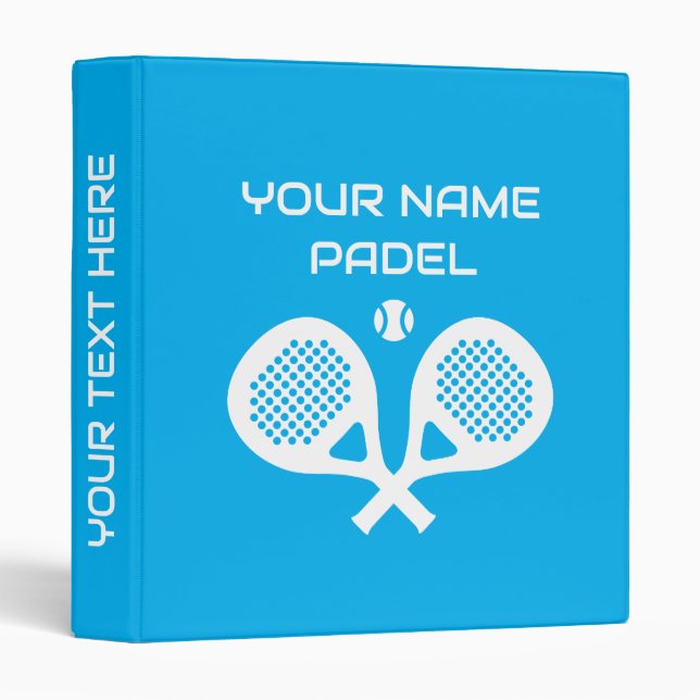 Custom padel tennis ring binder for sports (Front/Spine)