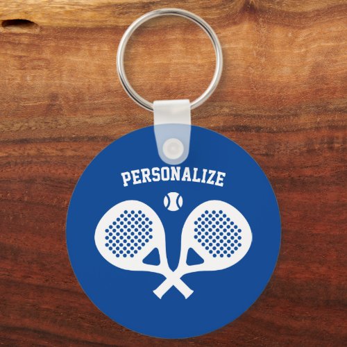 Custom padel tennis sport racket metal keychain