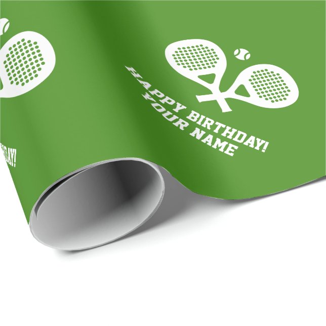 Custom padel tennis wrapping paper for him or her (Roll Corner)