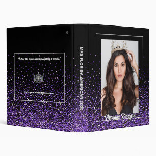 Custom Pageant Binder Purple Glitter Pageants