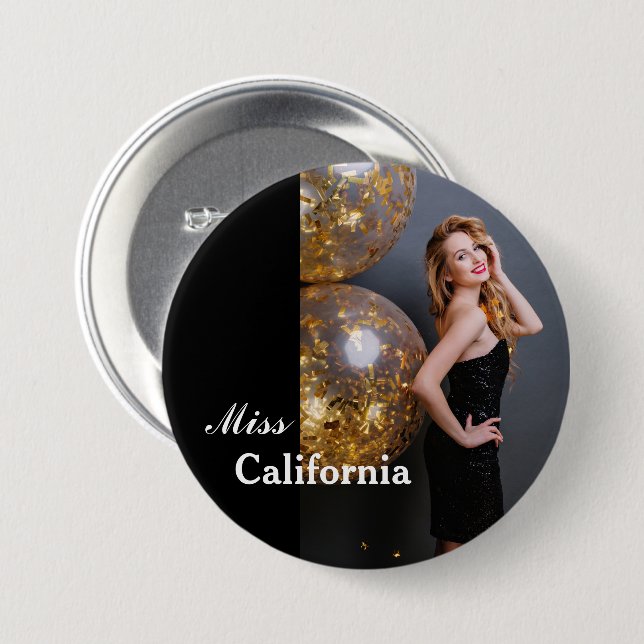 Custom Pageant Button Pin (Front & Back)