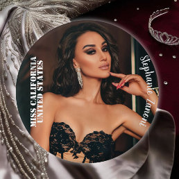 Custom Pageant Button Pin - Choose Your Size