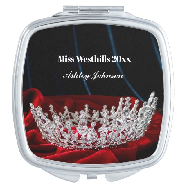 Custom Pageant Crown Mirror Compact (Front)