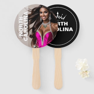 Custom Pageant Paddle Fans - Crown Design