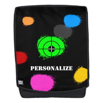 Custom Paintball Splash Target School Backpack by logotees at Zazzle