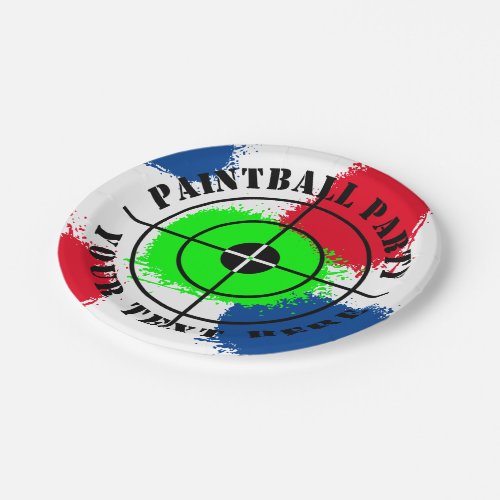 Custom paintball splatter Birthday party plates