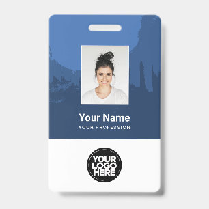 Custom Painted Employee Photo, Qr Code, Logo, Name Badge
