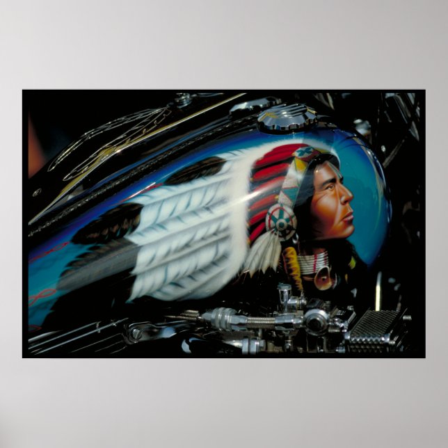 Custom painted fuel tank - South Dakota Poster (Front)