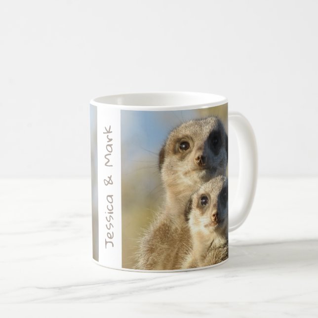 Custom Pair of Meerkats Coffee Mug (Front Right)