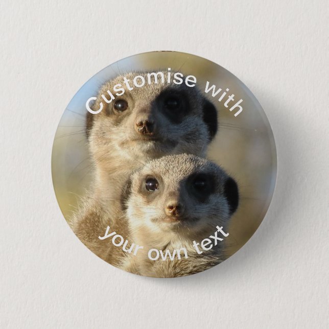 Custom Pair of Meerkats Pinback Button (Front)