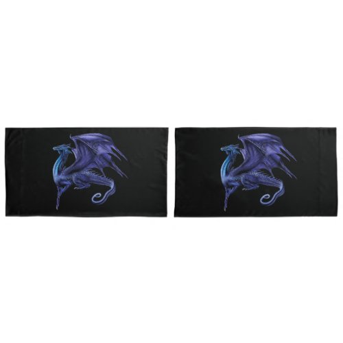 Custom Pair of Pillowcases King Size BLUE DRAGON Pillow Case