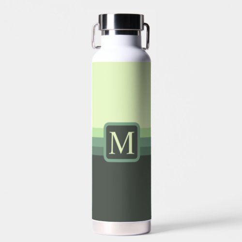 Custom Pale Dark Olive Green Color Block Water Bottle