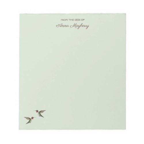 Custom Pale Green Hummingbird  Notepad