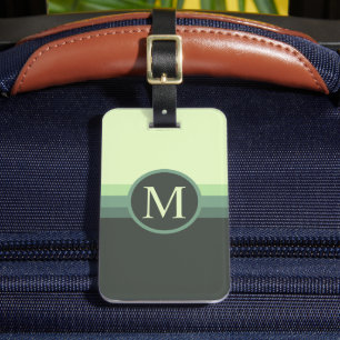 Custom Pale Light Dark Green Color Block Luggage Tag