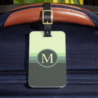 Custom Pale Light Dark Green Color Block Luggage Tag