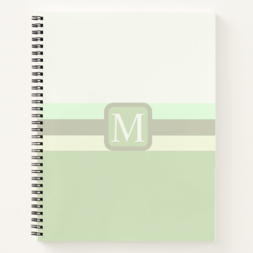 Custom Pale Pastel Green Grey White Color Block Notebook