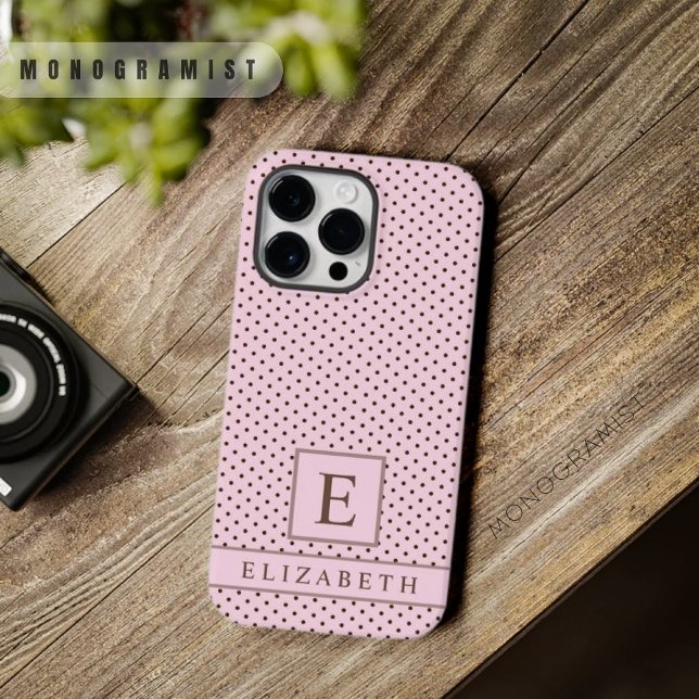 Custom Pale Pastel Pink Brown Polka Dot Case-Mate iPhone Case (Custom Pale Pastel Pink Brown Polka Dot Case-Mate iPhone Case)