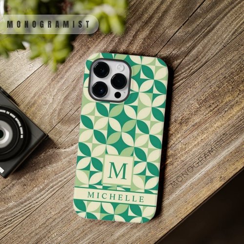 Custom Pale Pastel Yellow Green Geometric  Case_Mate iPhone 14 Pro Max Case