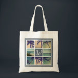 Custom palm photo collage beach wedding tote bags<br><div class="desc">Custom palm photo collage beach destination wedding tote bags for party favors and more. Beautiful canvas tote bags for guests, bride, bridesmaids, maid of honor, mother of the bride, friends, family etc. Create your own unique goody bag with goodies. Use this trendy design as is or upload your own 8...</div>