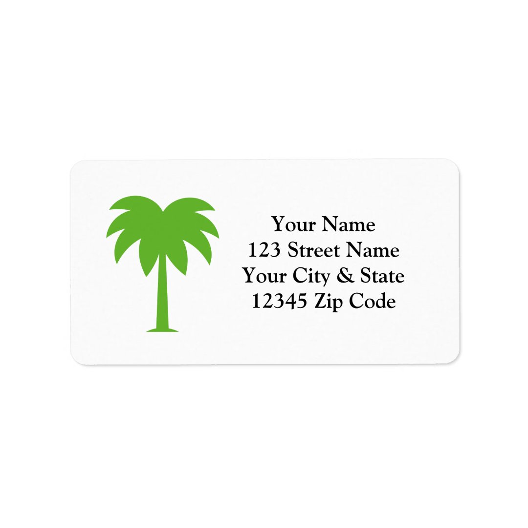 Custom palm tree address labels Zazzle