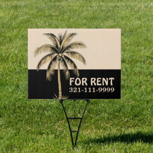 Custom Palm Tree Beach House Rental Sign