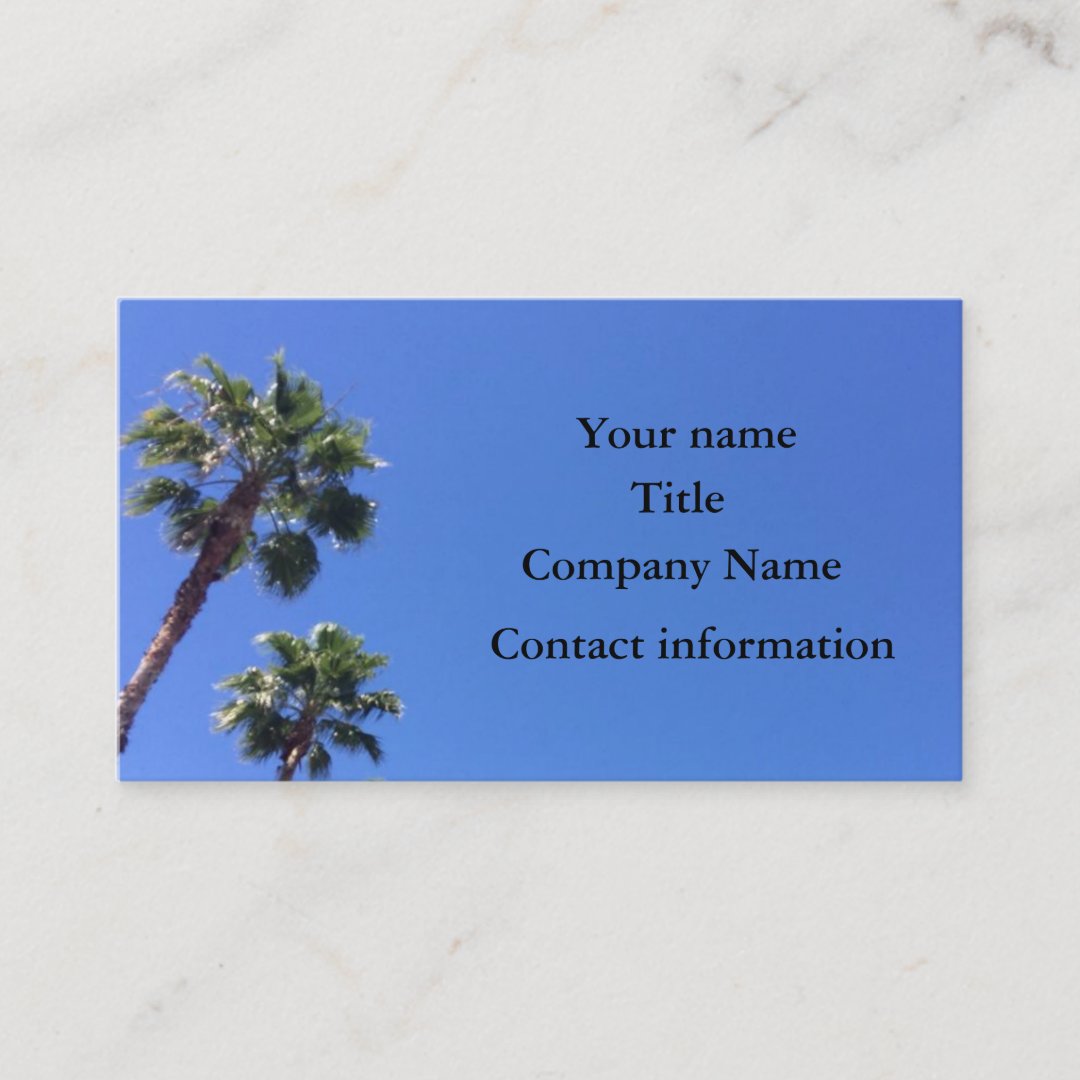 Custom palm tree business card | Zazzle