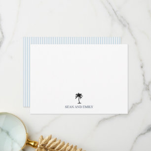Custom Palm Tree Painting Beach Stationary Thank You Card