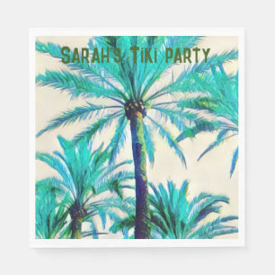 custom palm tree tiki party napkins