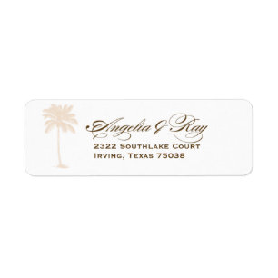Custom Palm Tree Wedding Logo Label