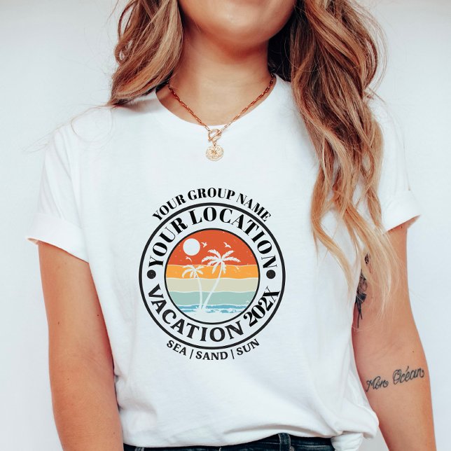 Custom Palm Vacation Badge; Group or Family  T-Shirt (Creator Uploaded)