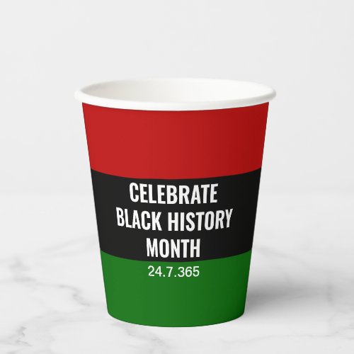 Custom Pan African Black History Month Paper Cups