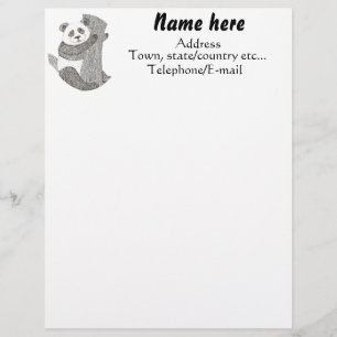 Custom Panda Bear Letterhead