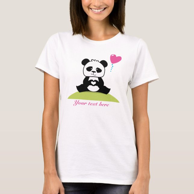 Custom Pandas hands showing love T-Shirt (Front)
