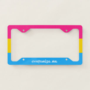 Custom Pansexual Pride Flag License Plate Frame
