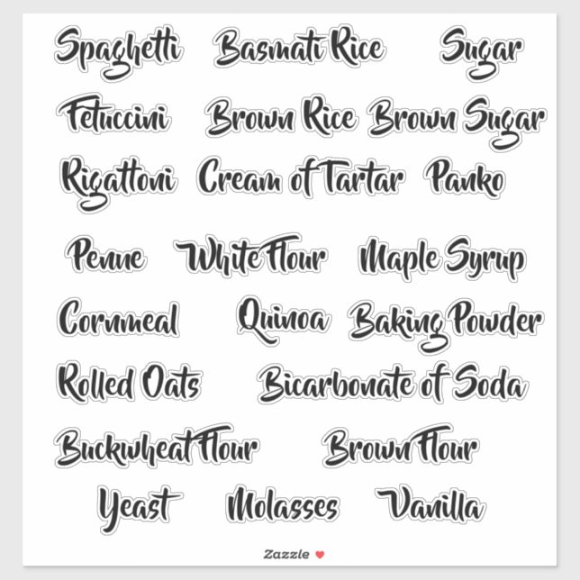 Custom Pantry Storage Canister Labels (Sheet)