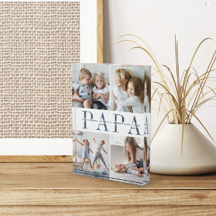 Custom Papa Grandchildren Photo Block