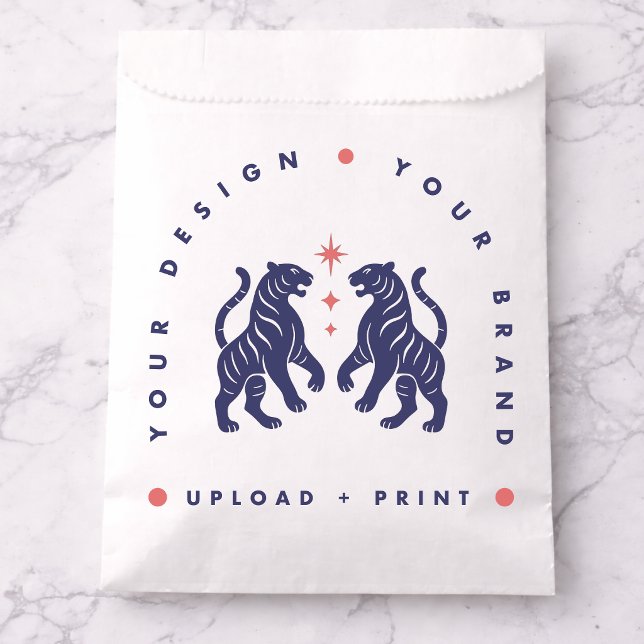 Custom Paper Bag | Your Design Upload Favor Bags (Upload your artwork and turn these paper bags into branded packaging or special event favors)